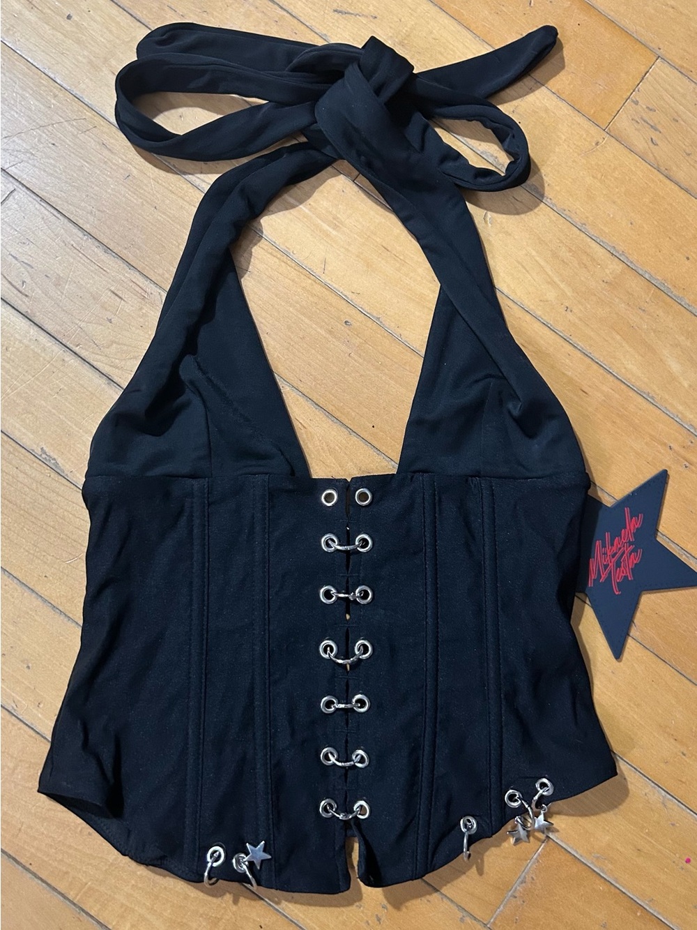 Black Halter Corset Top